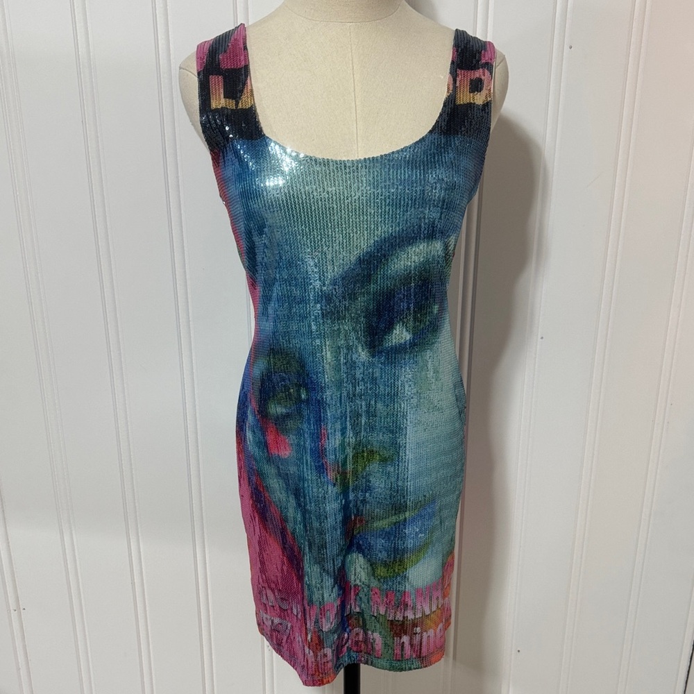 NWT Urban Outfitters Sequin Printed Mini Dress size L